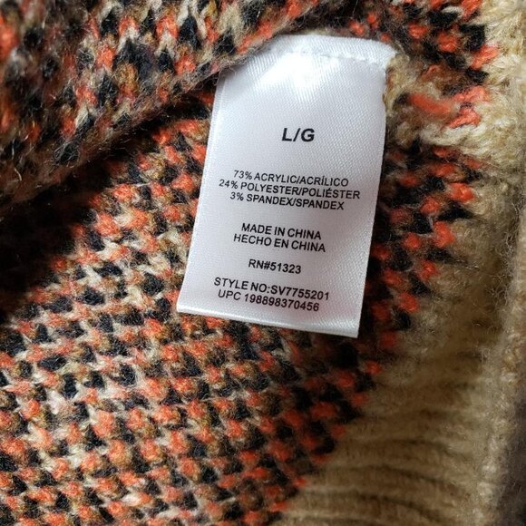 Vince Camuto Black Cat Pumpkin Sweater Tan Women’s Size L Fall Autumn - Picture 7 of 7